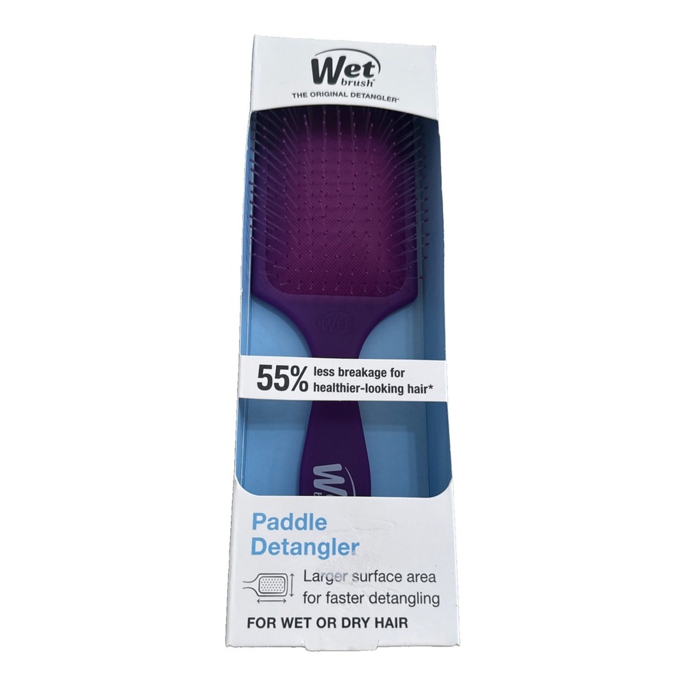 The Original Wet Paddle Brush Detangler Larger Less Breakage Wet/Dry Purple